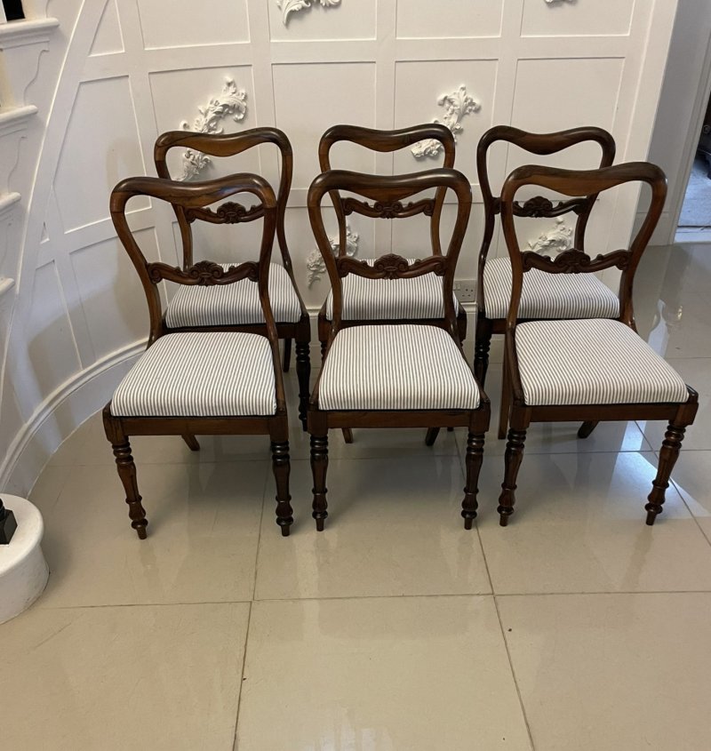 Set of Six Antique Victorian Quality Rosewood Dining Chairs - Image 3